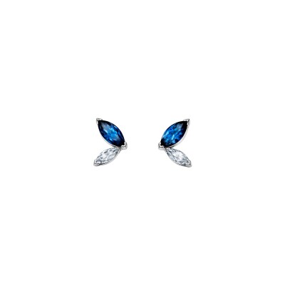 Boucles d'oreilles Gringoire Joaillerie en or blanc, topaze bleu London et topaze bleue