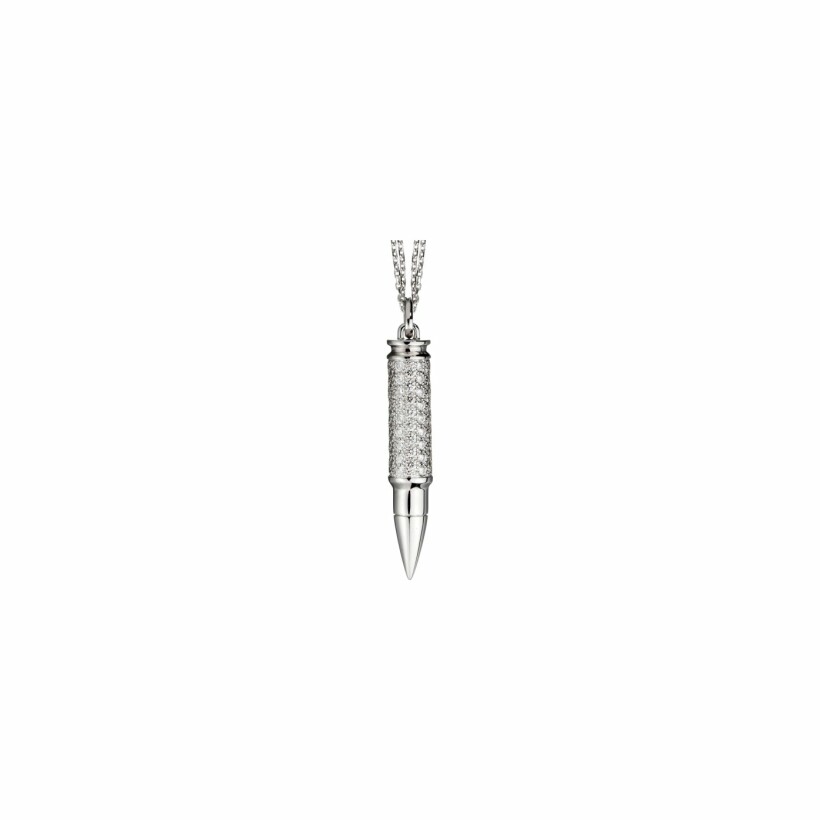Akillis Fatal Attraction pendant with chain, white gold, diamond pave
