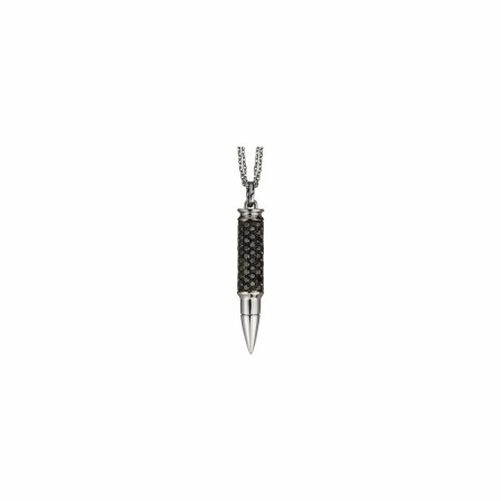 Akillis Fatal Attraction pendant with chain, black rhodium-plated white gold, black diamond pave