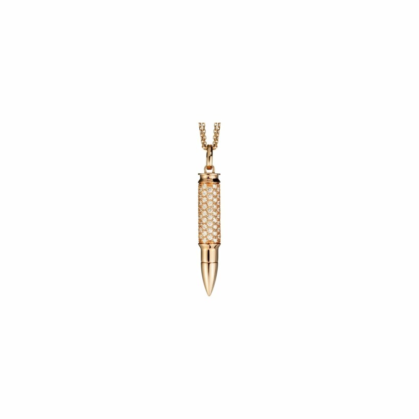 Akillis Fatal Attraction pendant with chain, rose gold, diamond pave