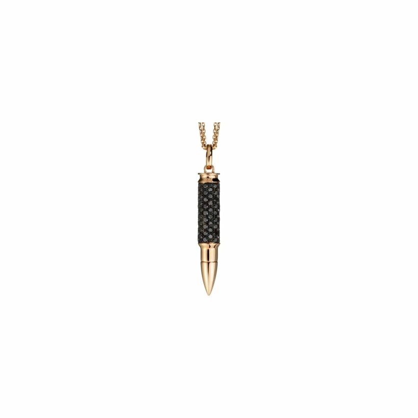 Akillis Fatal Attraction pendant with chain, rose gold, black diamond pave