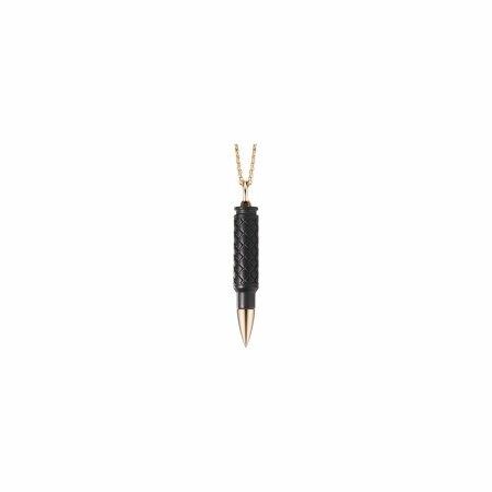 Akillis Fatal Attraction pendant with cross chain, titanium, black DLC, rose gold tip