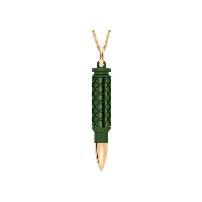 Collier Akillis Fatal Attraction en or rose et aluminium anodisé kaki