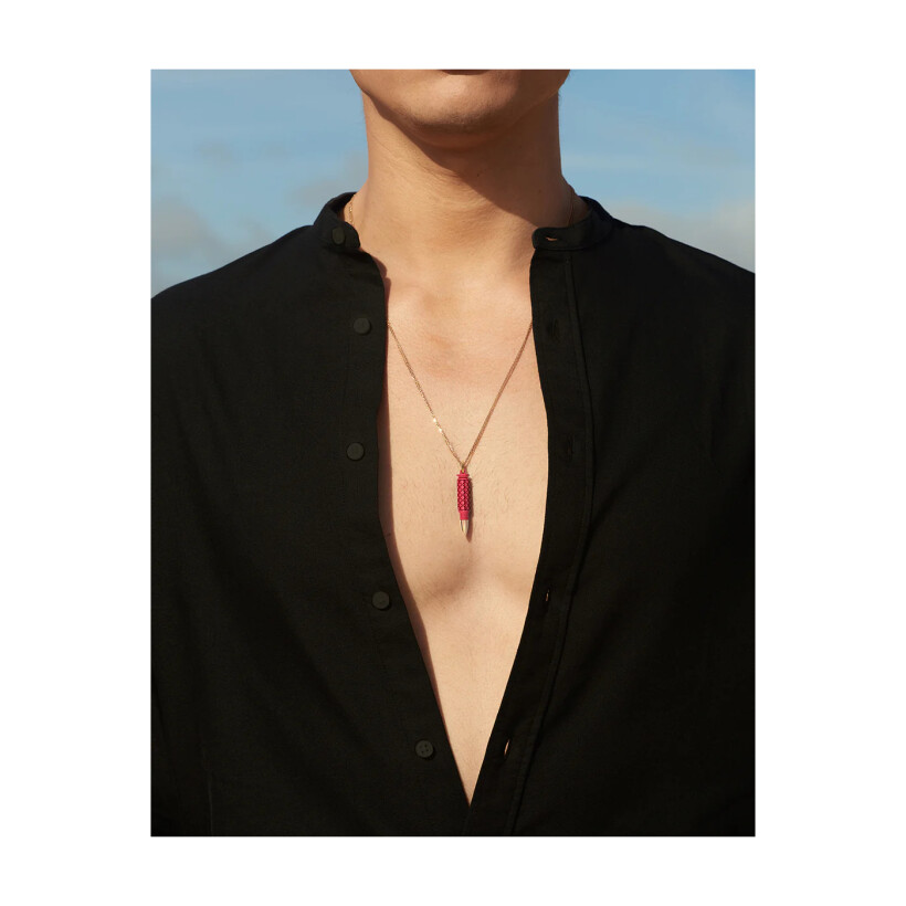 Akillis Fatal Attraction pendant with chain, rosegold, pink DLC