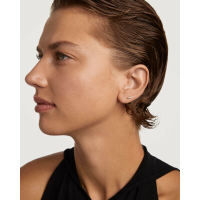 Mono boucle d'oreille PDPaola Fine Essentials en or jaune et diamant de synthèse