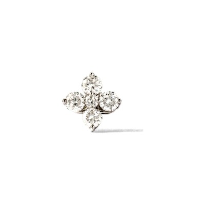 Mono boucle d'oreille PDPaola Maggie en or blanc et diamant de synthèse