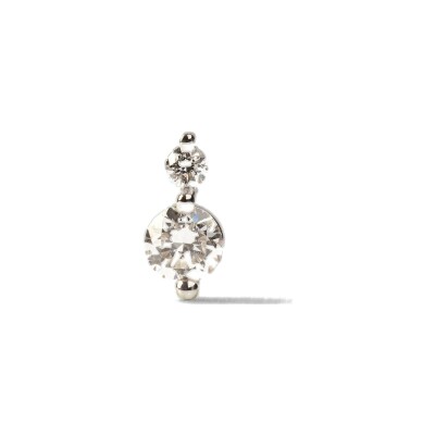 Mono boucle d'oreille PDPaola Fine Essentials en or blanc et diamant de synthèse