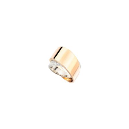 Bague Vhernier Tourbillon en or rose, or blanc et diamants