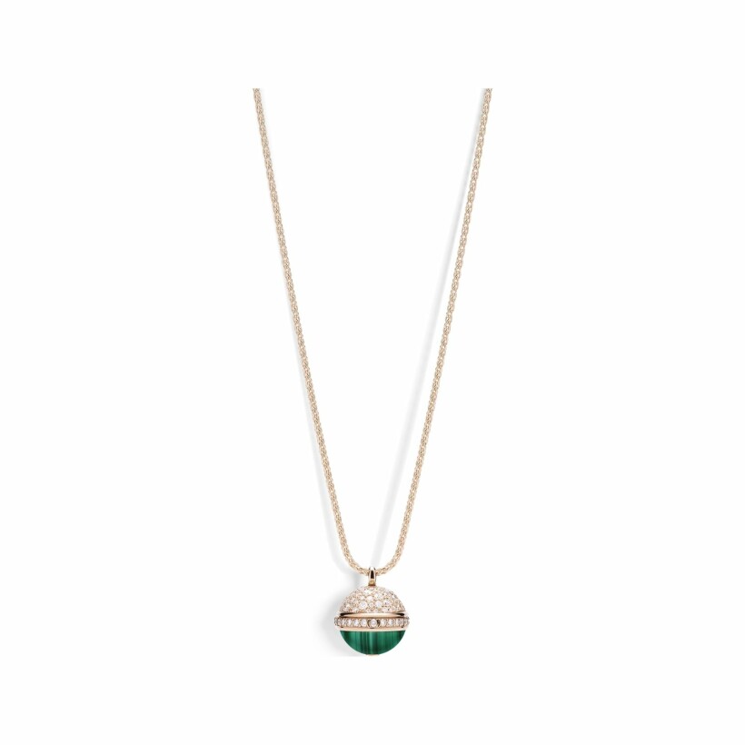 Piaget Posession long necklace, rose gold, malachite and diamonds
