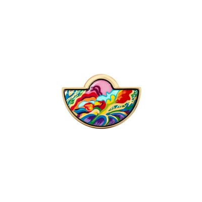 Pendentif Demi-Lune FREYWILLE Hommage à Paul Gauguin en email et plaqué or