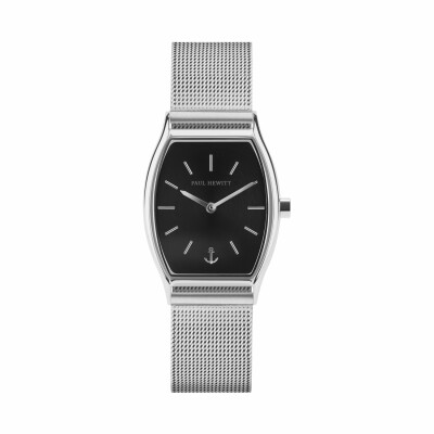 Montre Paul Hewitt Modern Edge Black Sunray Argenté Mesh