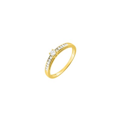 Solitaire en or jaune et diamant de 0.21ct