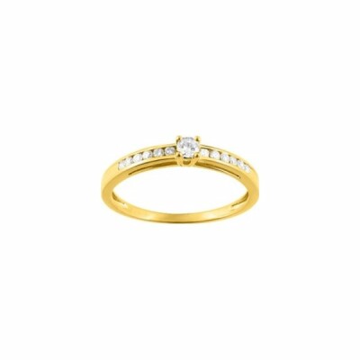 Solitaire en or jaune et diamant de 0.21ct