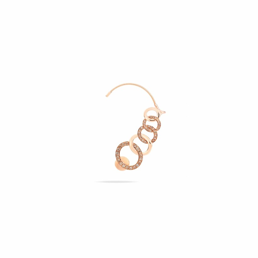Pomellato Brera earrings, rose gold and 47 brown diamonds