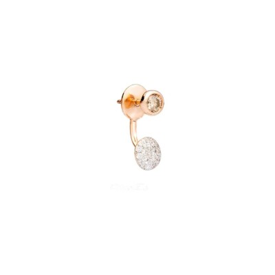 Mono boucle d'oreille Pomellato Sabbia en or rose, diamants et diamant brun