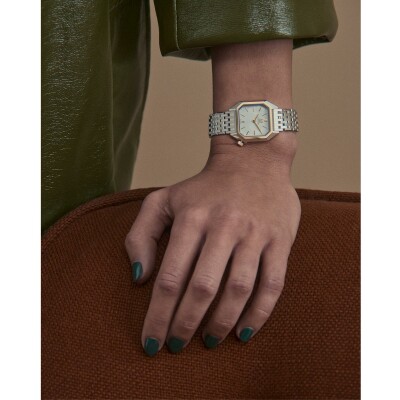 Montre March LA.B Lady Mansart Electrique - Metalic - Acier poli-brossé 9 maillons bicolore