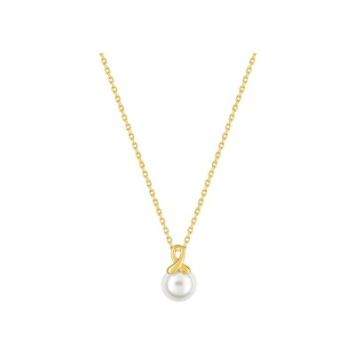 Collier en plaqué or et perle d'imitation