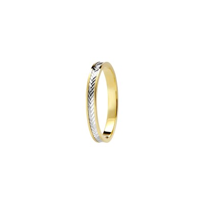 Alliance en or jaune et platine, 2.5mm