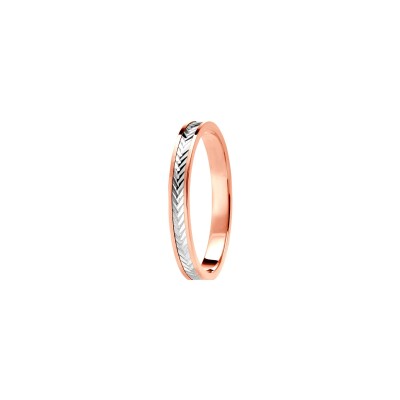 Alliance en or rose et platine, 2.5mm