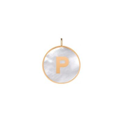 Ginette NY,ITIAL hanger, roségoud en parelmoer, letter P