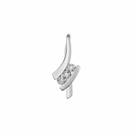 Pendentif 3 diamants en or blanc et diamants de 0.015ct