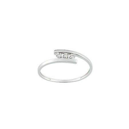 Bague trilogie de diamants en or blanc