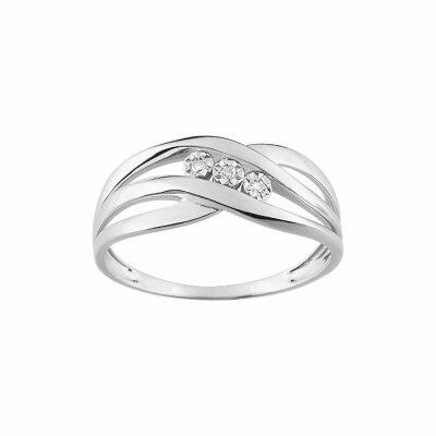 Bague en or blanc et diamants de 0.018ct