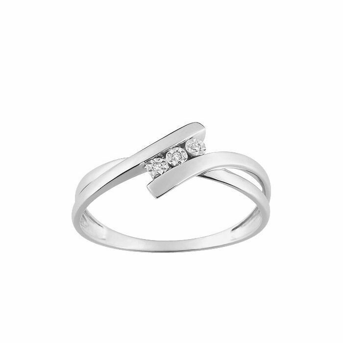 Bague en or blanc et diamants de 0.012ct