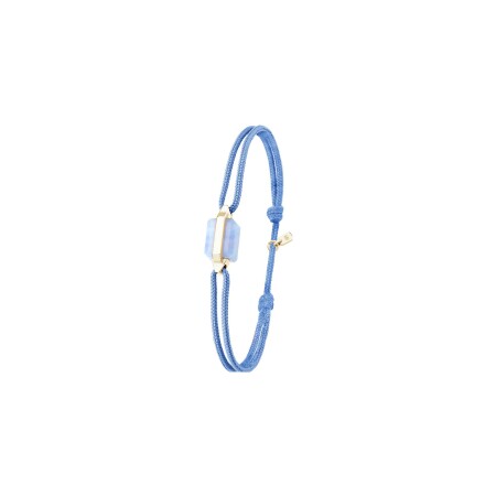 Bracelet Baurocher Limite en or jaune et calcédoine bleue