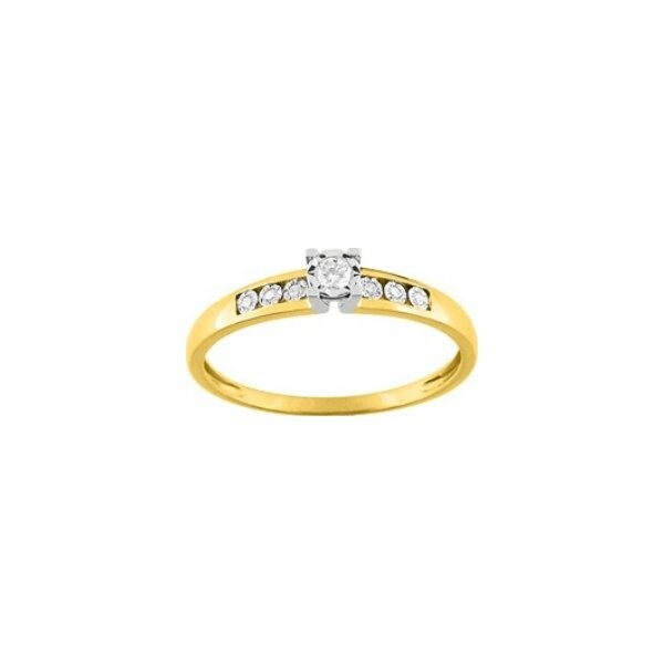 Solitaire en or jaune et diamants de 0.07ct