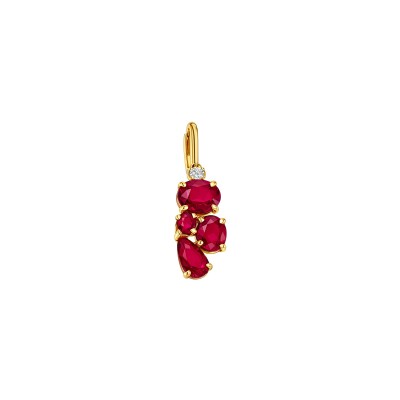Pendentif Gringoire Joaillerie en or jaune, diamant et rubis