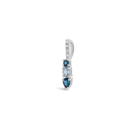 Pendentif Gringoire joaillerie en or blanc, topaze blue london et diamants