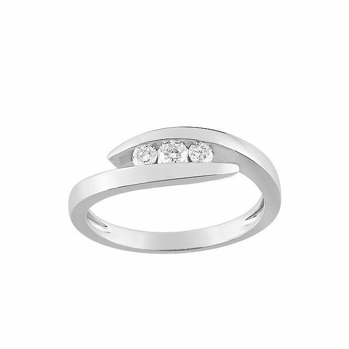 Bague en or blanc et diamants de 0.17ct