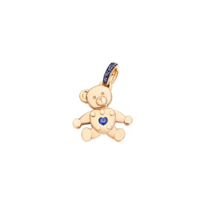 Pendentif Pomellato Orsetto en or rose et saphirs