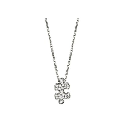 Collier Akillis Mini Puzzle en or blanc et diamants