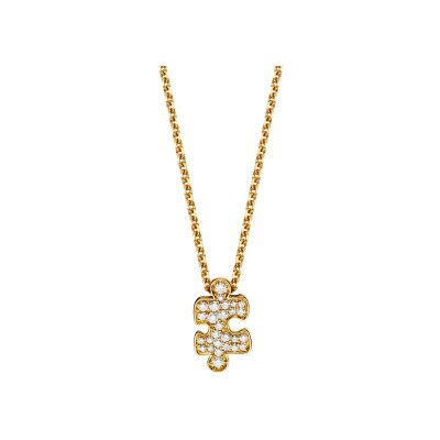 Collier Akillis Mini Puzzle en or jaune et diamants