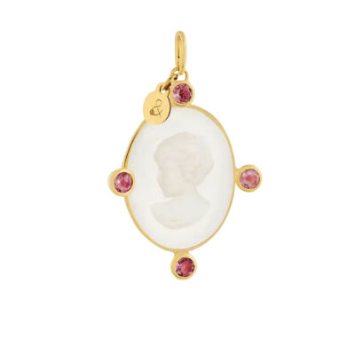 Médaille min&ral Joaillerie Mademoiselle en or jaune et tourmaline