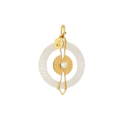 Médaille min&ral Joaillerie Sun en or jaune, nacre et diamant