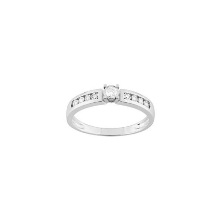 Bague en or blanc et diamant, 0.10ct