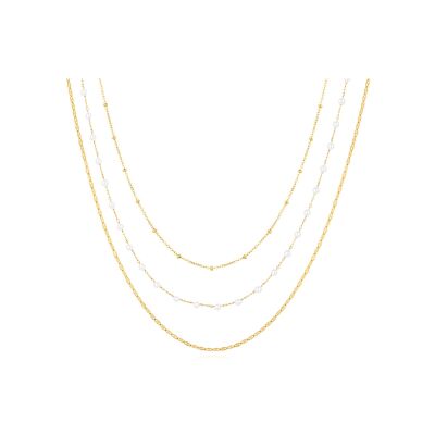 Collier Pixies en acier doré et résine blanche