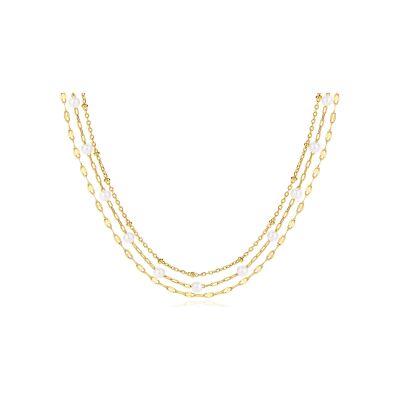 Collier Pixies en acier doré et perle