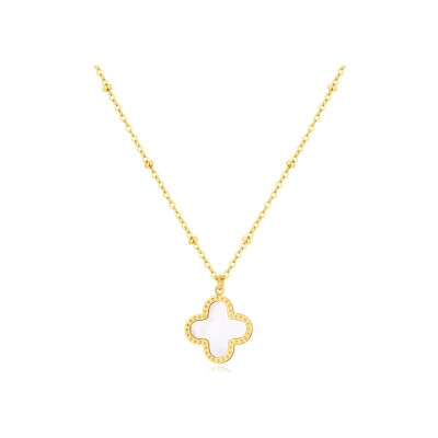 Collier Pixies en acier doré et nacre