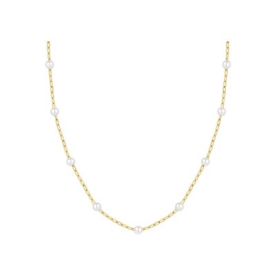 Collier Pixies en acier doré et perle