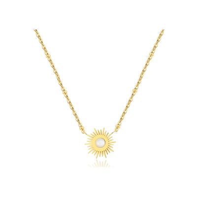 Collier Pixies en acier doré et nacre