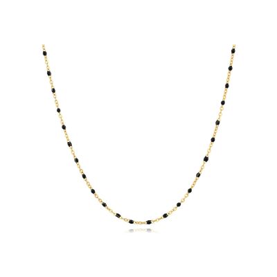 Collier Pixies en acier doré et résine noir