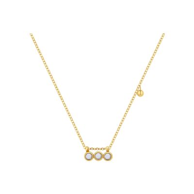 Collier Pixies en acier doré et nacre