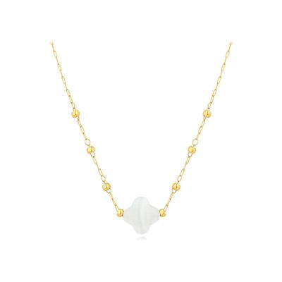 Collier Pixies en acier doré et nacre