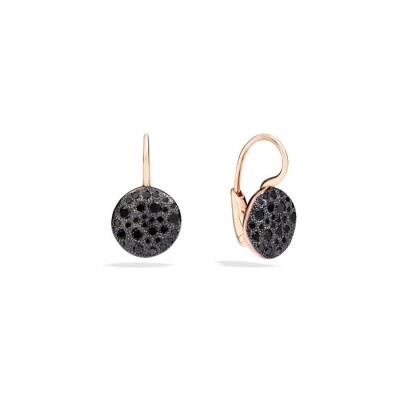 Boucles d'oreilles Pomellato Sabbia en or rose et diamants noirs