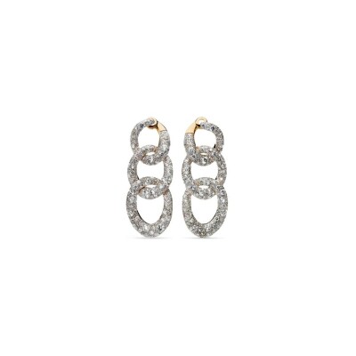 Boucles d'oreilles Pomellato Catene en or rose, argent rhodié et diamants