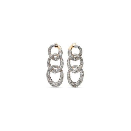 Boucles d'oreilles Pomellato Catene en or rose, argent rhodié et diamants